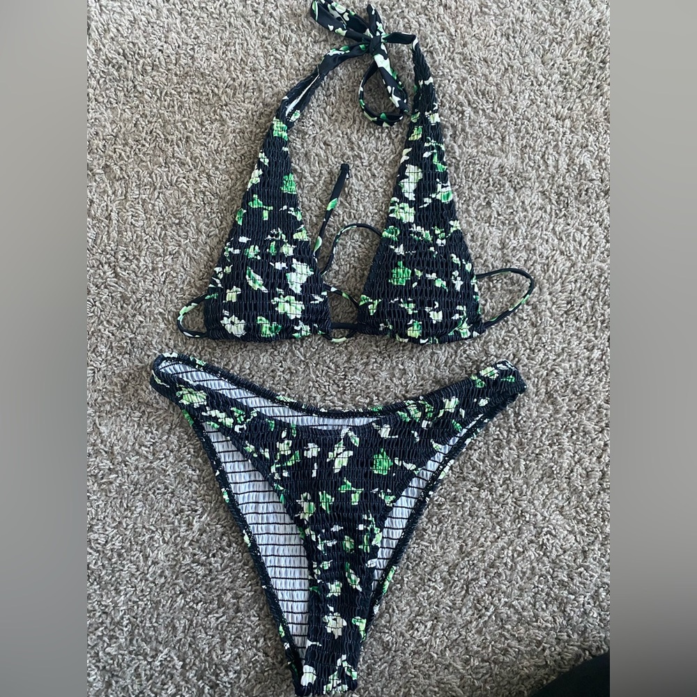 Halter neck floral suit